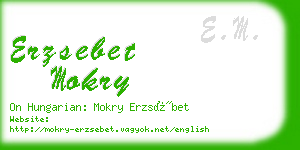 erzsebet mokry business card